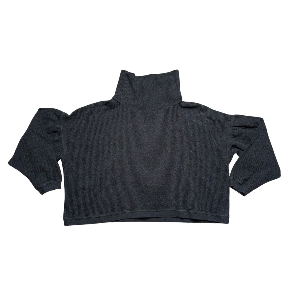 Lululemon Textured Knit Funnel Neck Pullover Womens 10 Grey Excellent Oversized‎